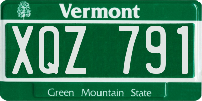 VT license plate XQZ791