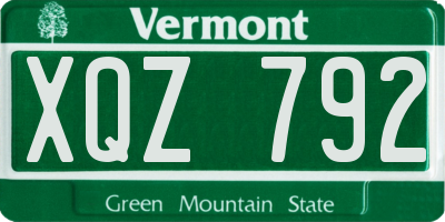 VT license plate XQZ792