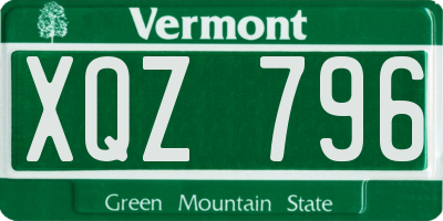 VT license plate XQZ796