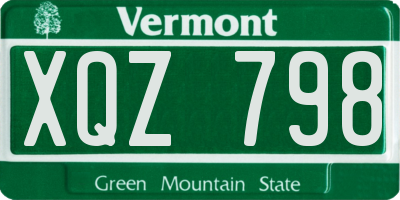 VT license plate XQZ798