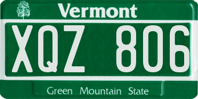 VT license plate XQZ806