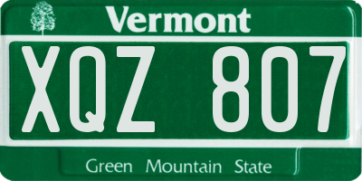 VT license plate XQZ807