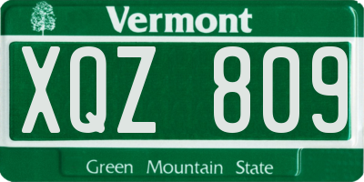 VT license plate XQZ809
