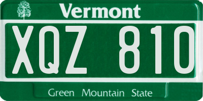 VT license plate XQZ810