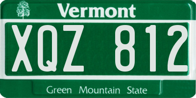 VT license plate XQZ812
