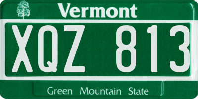 VT license plate XQZ813