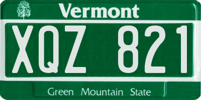 VT license plate XQZ821