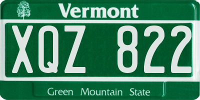 VT license plate XQZ822