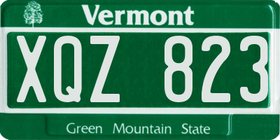 VT license plate XQZ823