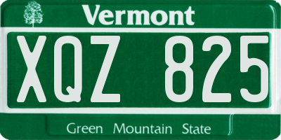 VT license plate XQZ825