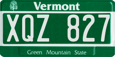 VT license plate XQZ827