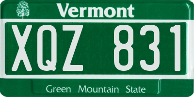 VT license plate XQZ831