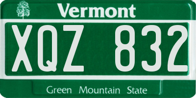 VT license plate XQZ832
