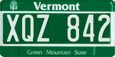 VT license plate XQZ842