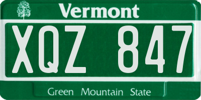 VT license plate XQZ847