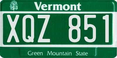 VT license plate XQZ851