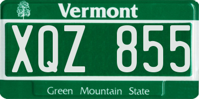 VT license plate XQZ855