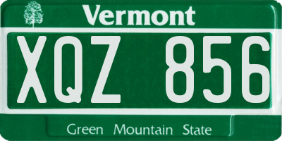 VT license plate XQZ856