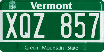 VT license plate XQZ857
