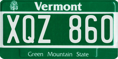 VT license plate XQZ860