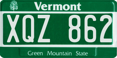 VT license plate XQZ862