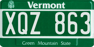 VT license plate XQZ863