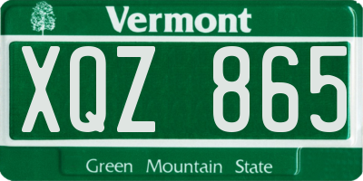VT license plate XQZ865