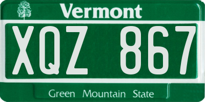 VT license plate XQZ867
