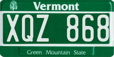 VT license plate XQZ868
