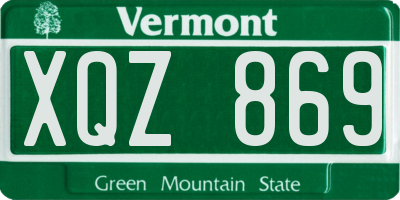 VT license plate XQZ869
