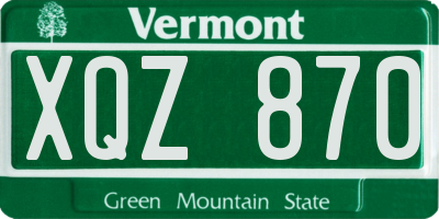 VT license plate XQZ870