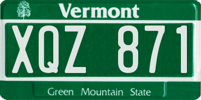 VT license plate XQZ871