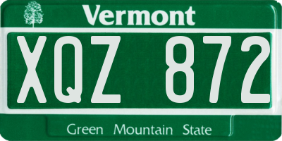 VT license plate XQZ872