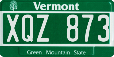VT license plate XQZ873