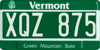 VT license plate XQZ875