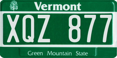 VT license plate XQZ877