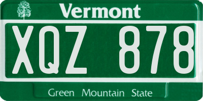 VT license plate XQZ878