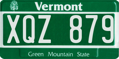 VT license plate XQZ879