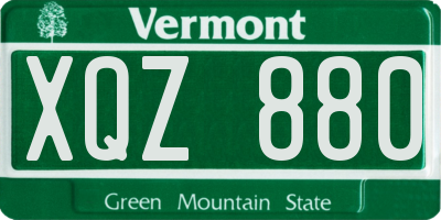 VT license plate XQZ880