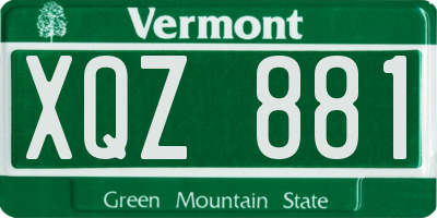 VT license plate XQZ881