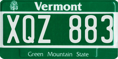 VT license plate XQZ883