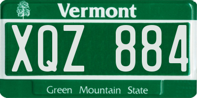 VT license plate XQZ884