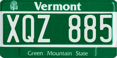 VT license plate XQZ885