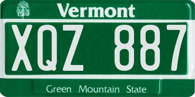 VT license plate XQZ887