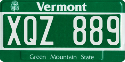 VT license plate XQZ889