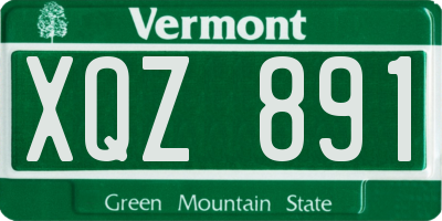 VT license plate XQZ891