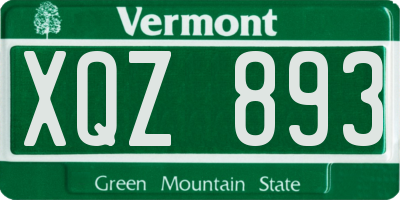VT license plate XQZ893