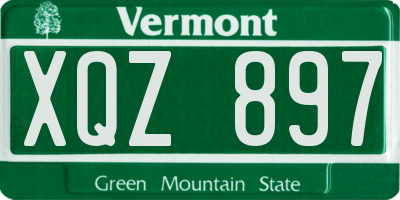 VT license plate XQZ897