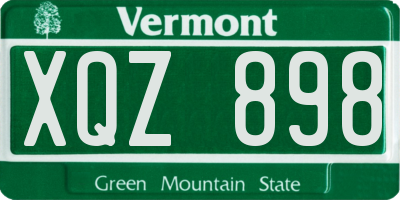 VT license plate XQZ898