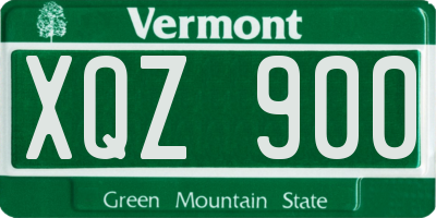 VT license plate XQZ900